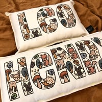 Image 2 of Boho woodland animal personalised cushion 