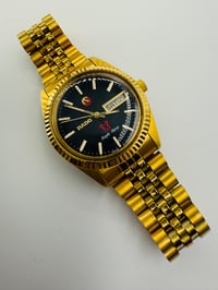 Image 1 of Rado Purple Horse Day Date Black Dial Gold Plated Automatic Men’s Watch