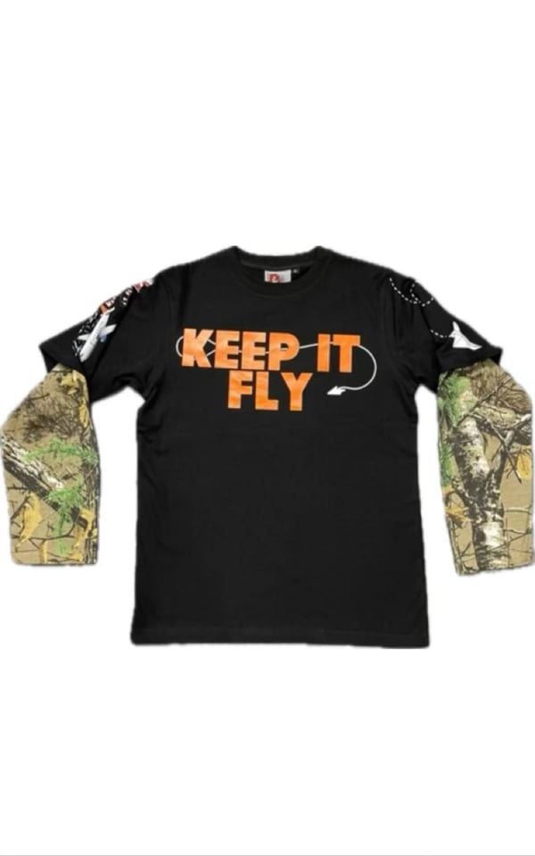 Image of “Keep it fly” camo double sleeve tee 