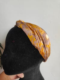 Image 6 of Turban Head Band- recycled sari fabric Mustard