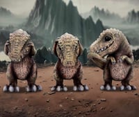 Image 7 of Three Wise See No, Hear No, Speak No, Tyrannosaurus Rex Dinosaur Figurines