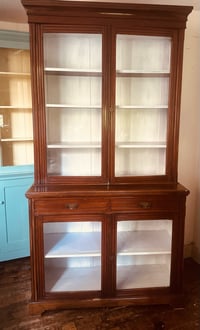 Antique mahogany curiosity cabinet