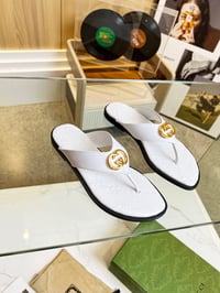 Image 5 of GG Metallic Thong Slides