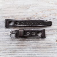 Image 2 of Vintage Heuer / Omega style Rally strap - Dark Grey