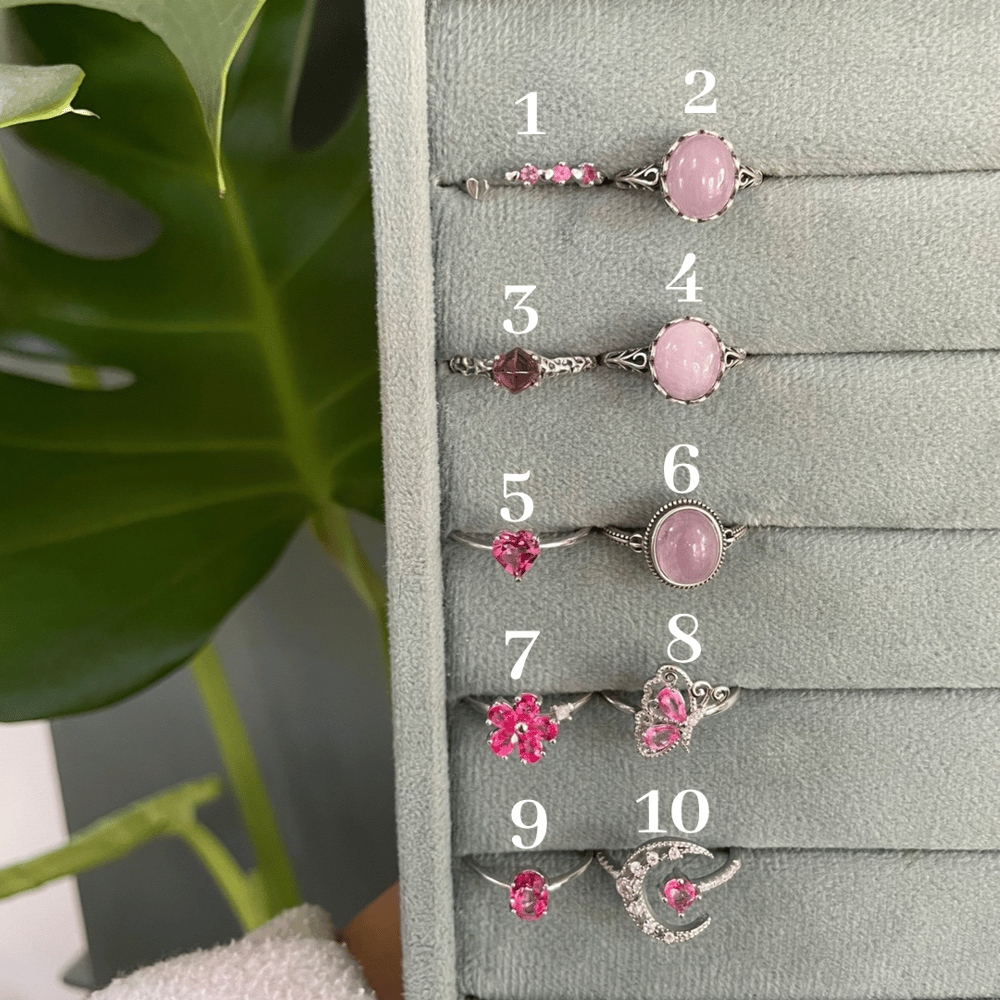 pretty pink crystal rings!