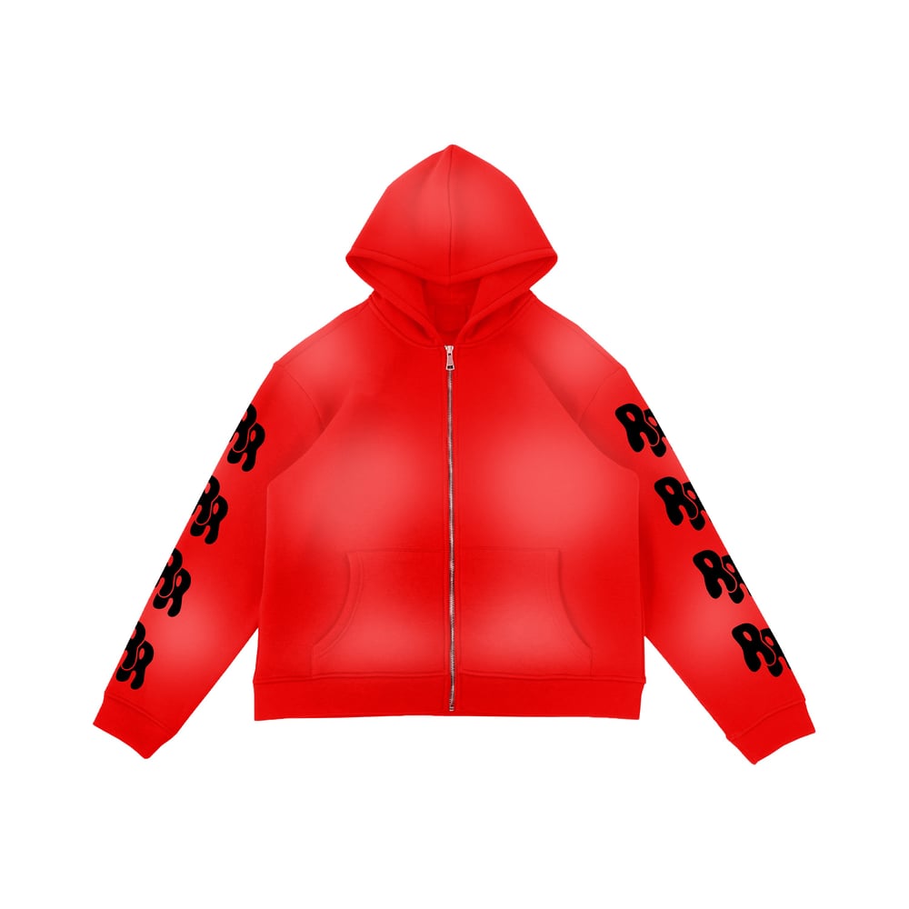 RTTO "Wavy" 4 Logo Zip Up in Washed Red