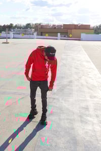Image 4 of Red "LU" Hoodie 
