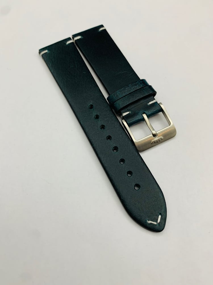 Image of 22mm Heavy duty vintage style leather strap,Genuine Fortis S/S buckle(FT-02)