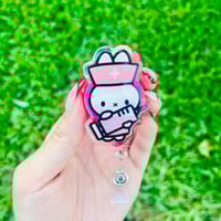 Image 1 of Nurse Miffy Bunny Badge Reel