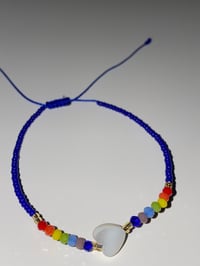 Image 2 of White heart & blue bracelet 🌈