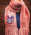 Handmade acrylic scarf - customizable patch choice 