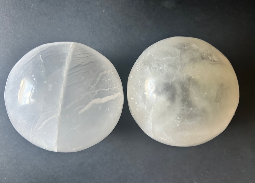 Selenite Semi-Spheres