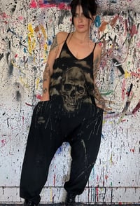 Image 3 of “SKULLY” BLEACH PAINTED BAGGY ROMPER MEDIUM