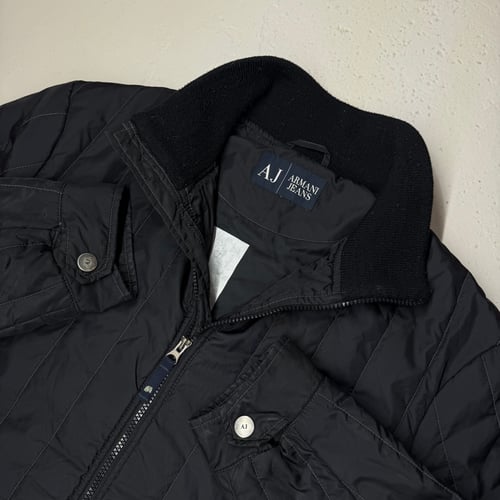 Image of 2000s Armani Jeans Quilted Nylon Jacket, Size Medium