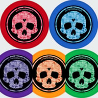CARRY THE SKULL DISTRESSED COLORS CHIPS