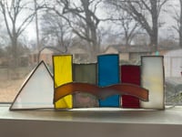 Stained glass Memphis skyline 