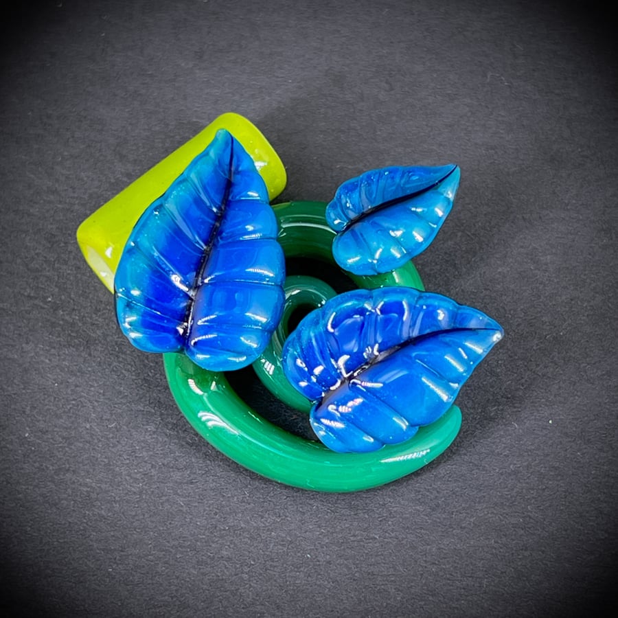 Image of 3 Blue Leaf Pendant