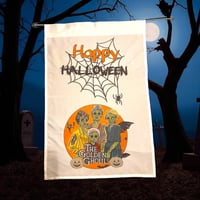 Golden ghouls garden flag