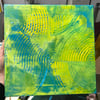 Blue-yellow Transformations - acrylic on canvas 30x30 cm