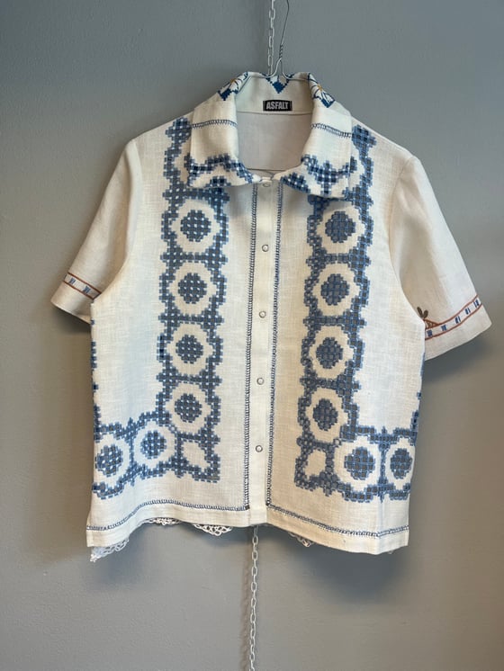 Image of Blue embroidery shirt  (small)