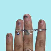 Image 1 of Blue eye and pearl bracelet 