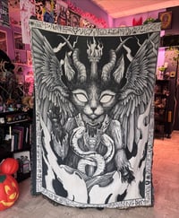 Image 1 of Tenture/Tapestry baphomet cat