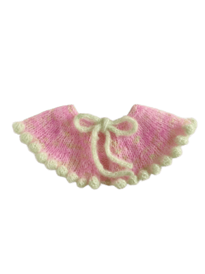 Image of Sofie and Iris Pale Pink and Spring Green Mohair Bubble Collar