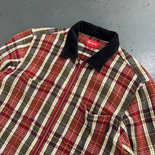 Image of Supreme Zip Up Flannel Shirt, size Large