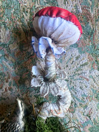 Image 4 of Fabric mushroom in hedgehog vessel 