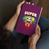 Bright and Fun Super Sloth Spiral Notebook Design