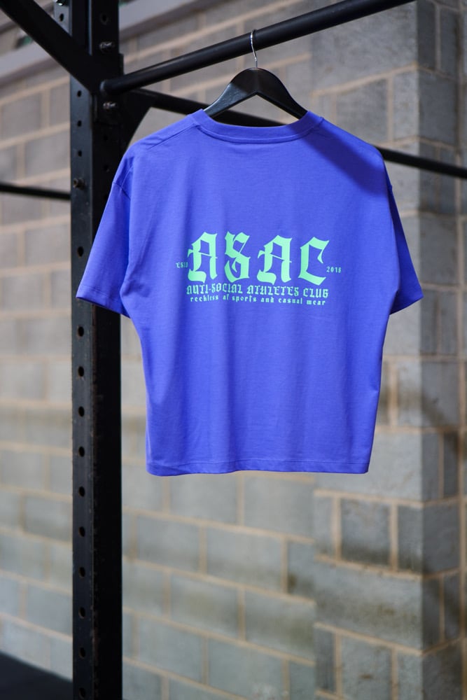 Image of ASAC GOTHIC BOX TEE / PURPLE