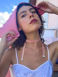 Image 2 of Tape measure necklace Red & creamy