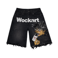 BLACK DENIM WOCKART JORTS