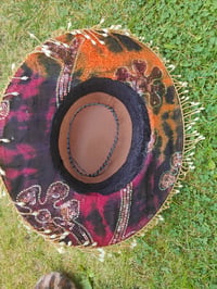 Image 2 of Dolly cowboy hat - recycled sari fabric gold silver