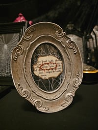 Blood painting on 1800’s Bible page and real preserved web - A