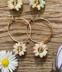 Image 1 of Opal Daisy Hoops
