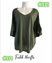 Image 1 of New 2X Jennifer Lawrence Layered Sleeve top #571*8