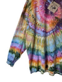 Image 4 of XL Unisex Adult Soft Long Sleeve Tee in Autumn Spiral Ice Dye