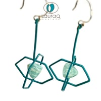 Image 2 of Blue Hexagon cages with trillion stone