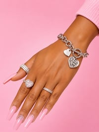 Image 2 of Stainless Steel Daughter Heart Charm Bracelet 