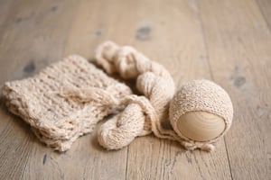 Image of Sweater Bonnet, Wrap, + Fluff Layer