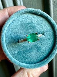 Image 5 of emerald ring with twig band . size 7