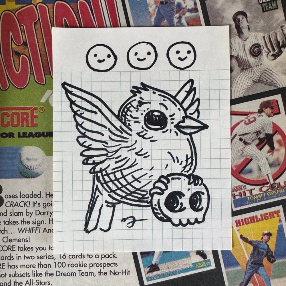 Image of Fat Bird Sharpie Sketch #185