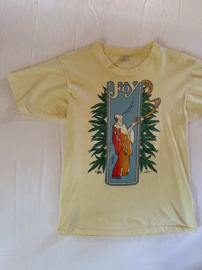 vintage 60s 70s cannabis rolling papers mr foy t shirt tee mayo spruce 