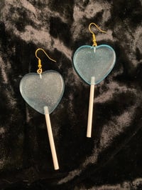 Image 3 of Heart Lollipop Earrings