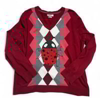 Image 1 of ૮꒰♡꒱ Ladybug Argyle Sweater 🐞(XL)
