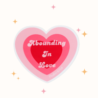 Radiating heart sticker