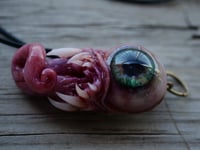 Image 9 of Twisty tongue pendant, OOAK Green Glow