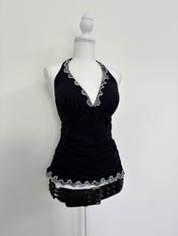 Image 1 of Vintage black halter top // L