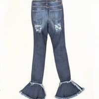 Image 2 of Fashion Nova High Waisted Bell Bottom Distressed Jeans